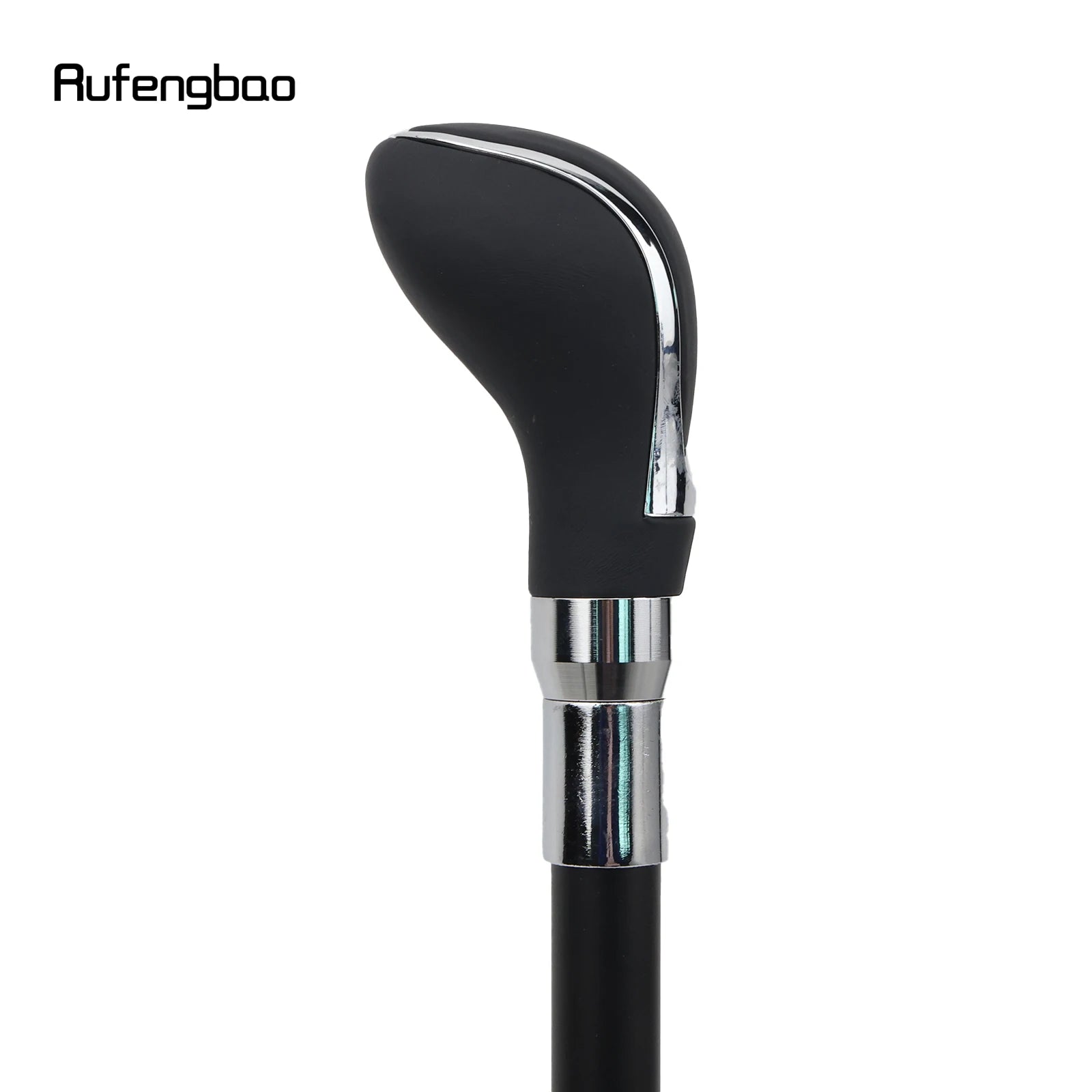 Black Leather Silver Decorative Stick - 36" Vintage-Inspired Cane for Cosplay, Steampunk, and Costume Parties