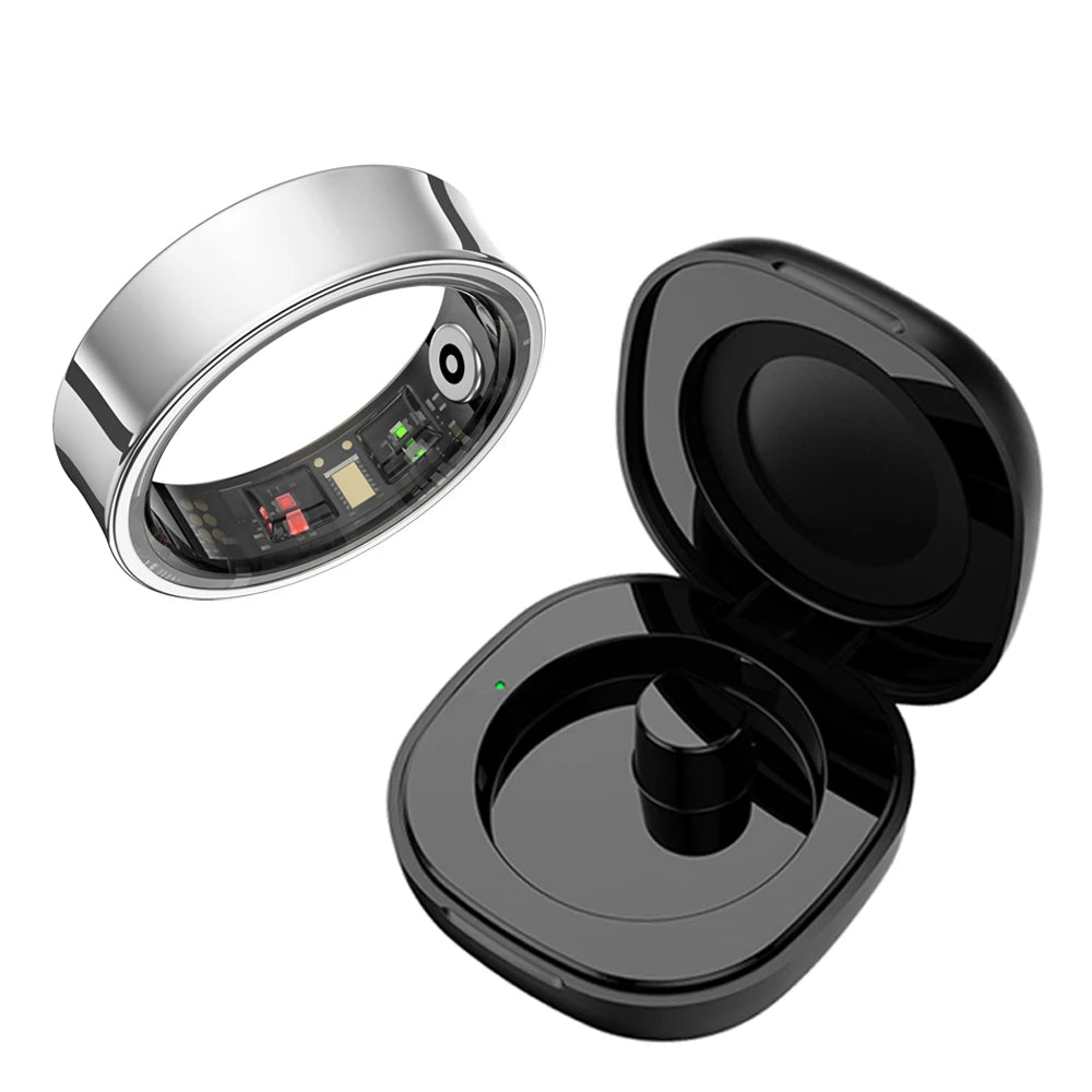 R09 Smart Ring Men Women with Charging Case Heart Rate Blood Oxygen 5ATM