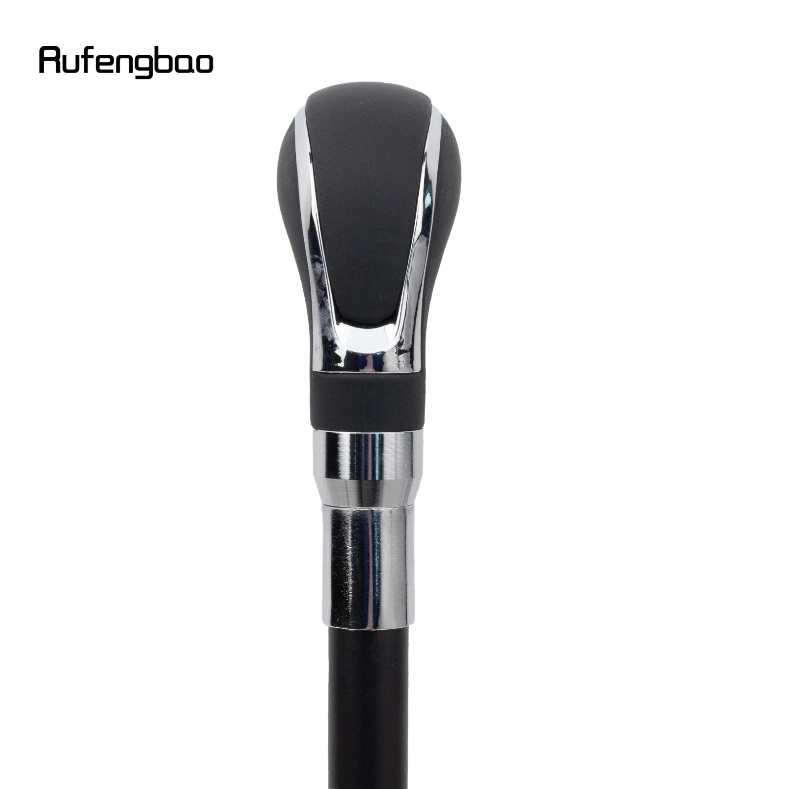Black Leather Silver Decorative Stick - 36" Vintage-Inspired Cane for Cosplay, Steampunk, and Costume Parties