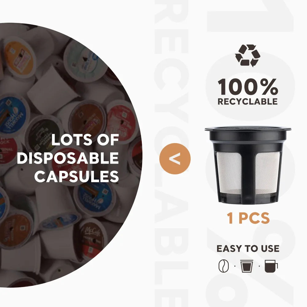 1/4Pack Reusable Coffee Pods Capsules Adapter Stainless Steel Mesh K Cups Espresso