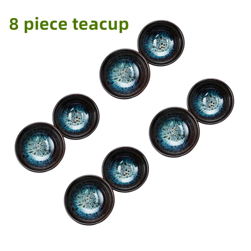 8 piece kung fu tea set Chinese tea set high-end automatic bone china teapot and tea cup set travel  for 6 people