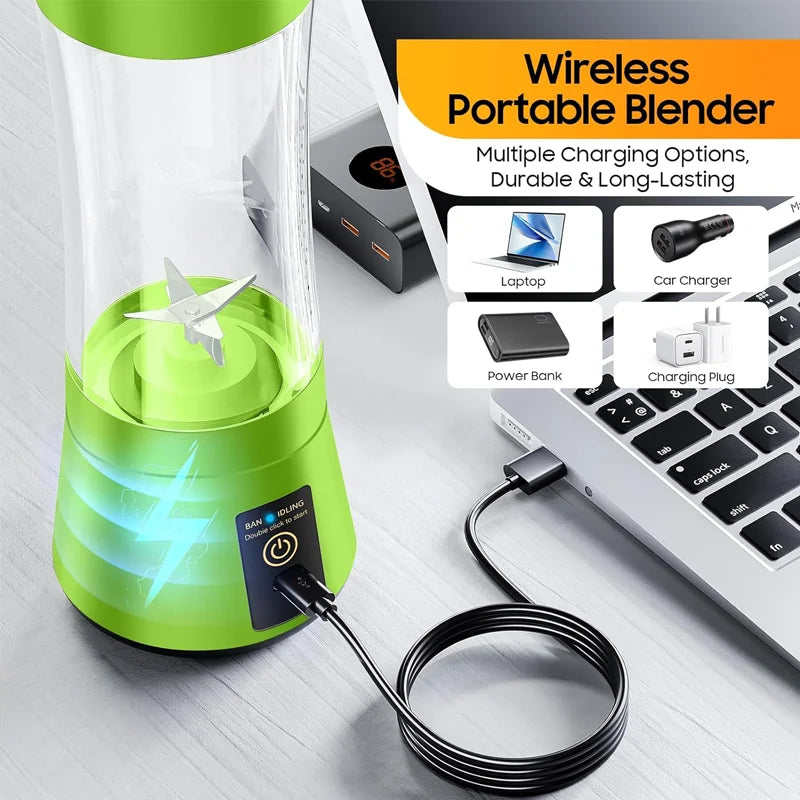 Portable Mini Blender Juice Maker USB Charging Residue Free Fresh Juice Healthy Milkshake Mini Juicer Suitable for Outdoor Use
