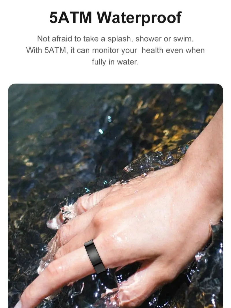 R09 Smart Ring Men Women with Charging Case Heart Rate Blood Oxygen 5ATM