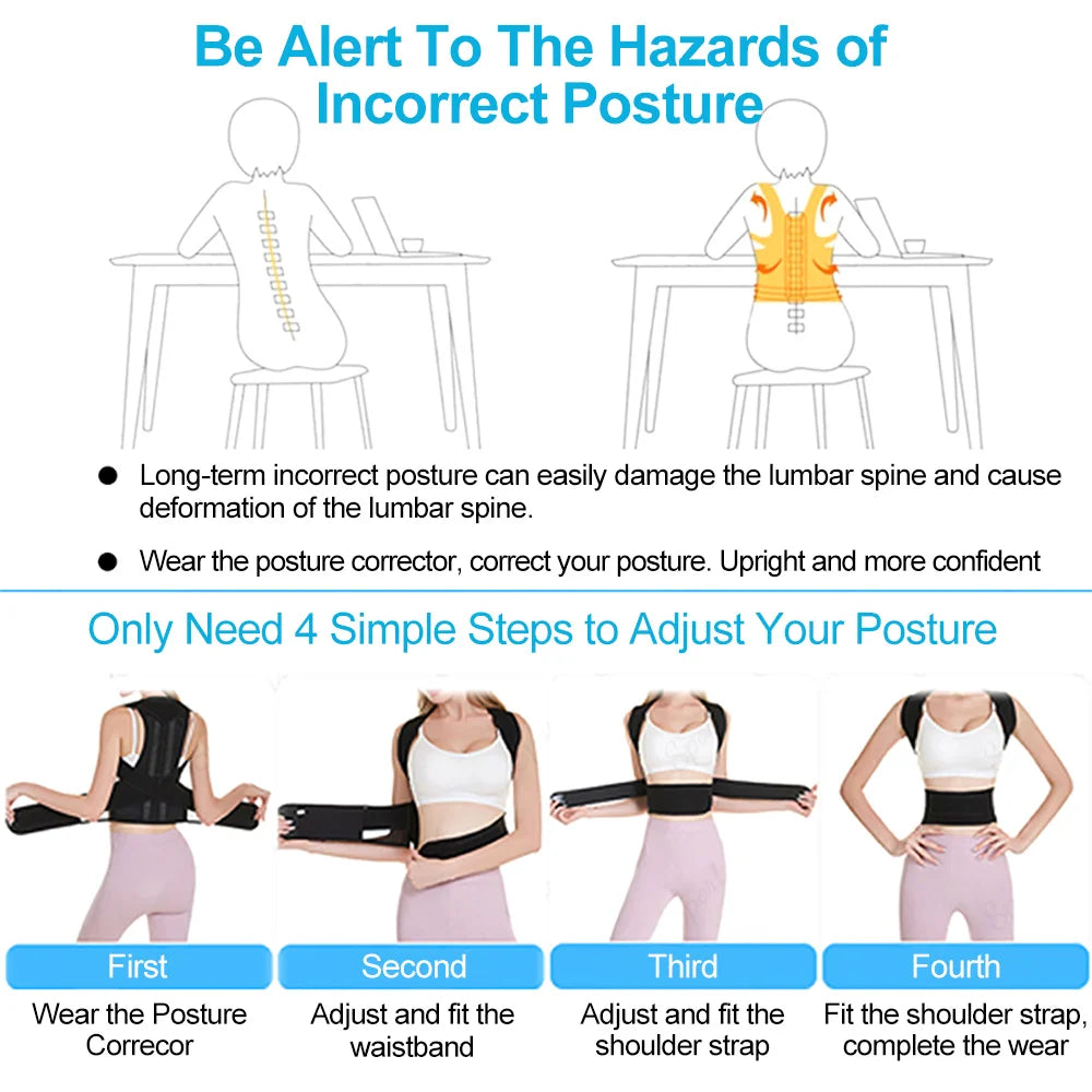 Adjustable Back Shoulder Posture Corrector Belt Clavicle Spine Support Reshape Your Body Upper