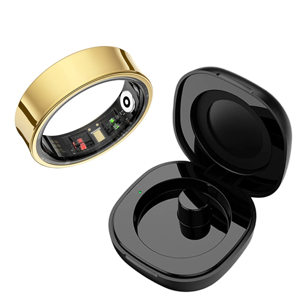 R09 Smart Ring Men Women with Charging Case Heart Rate Blood Oxygen 5ATM