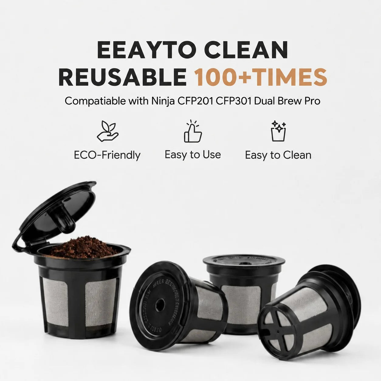 1/4Pack Reusable Coffee Pods Capsules Adapter Stainless Steel Mesh K Cups Espresso