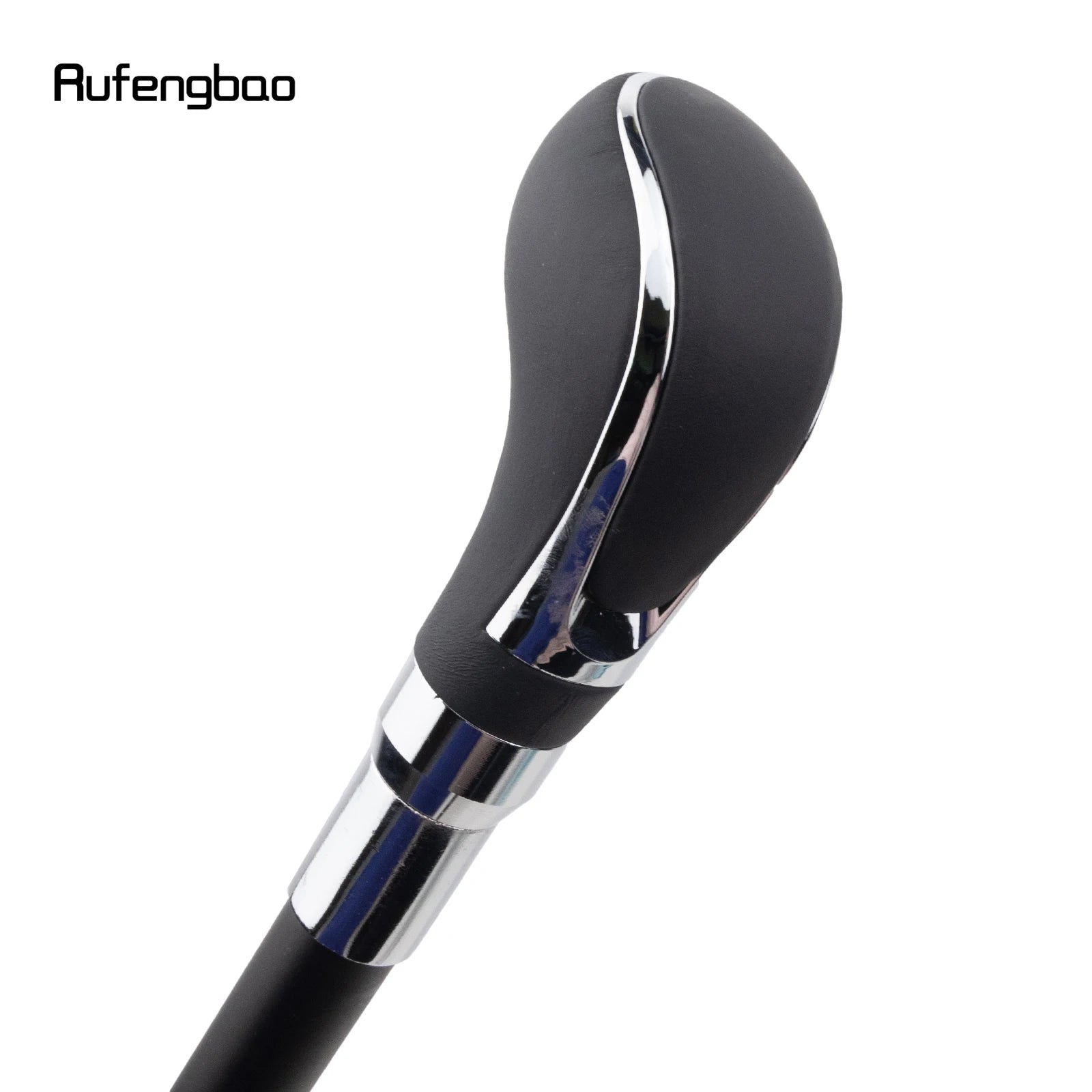 Black Leather Silver Decorative Stick - 36" Vintage-Inspired Cane for Cosplay, Steampunk, and Costume Parties